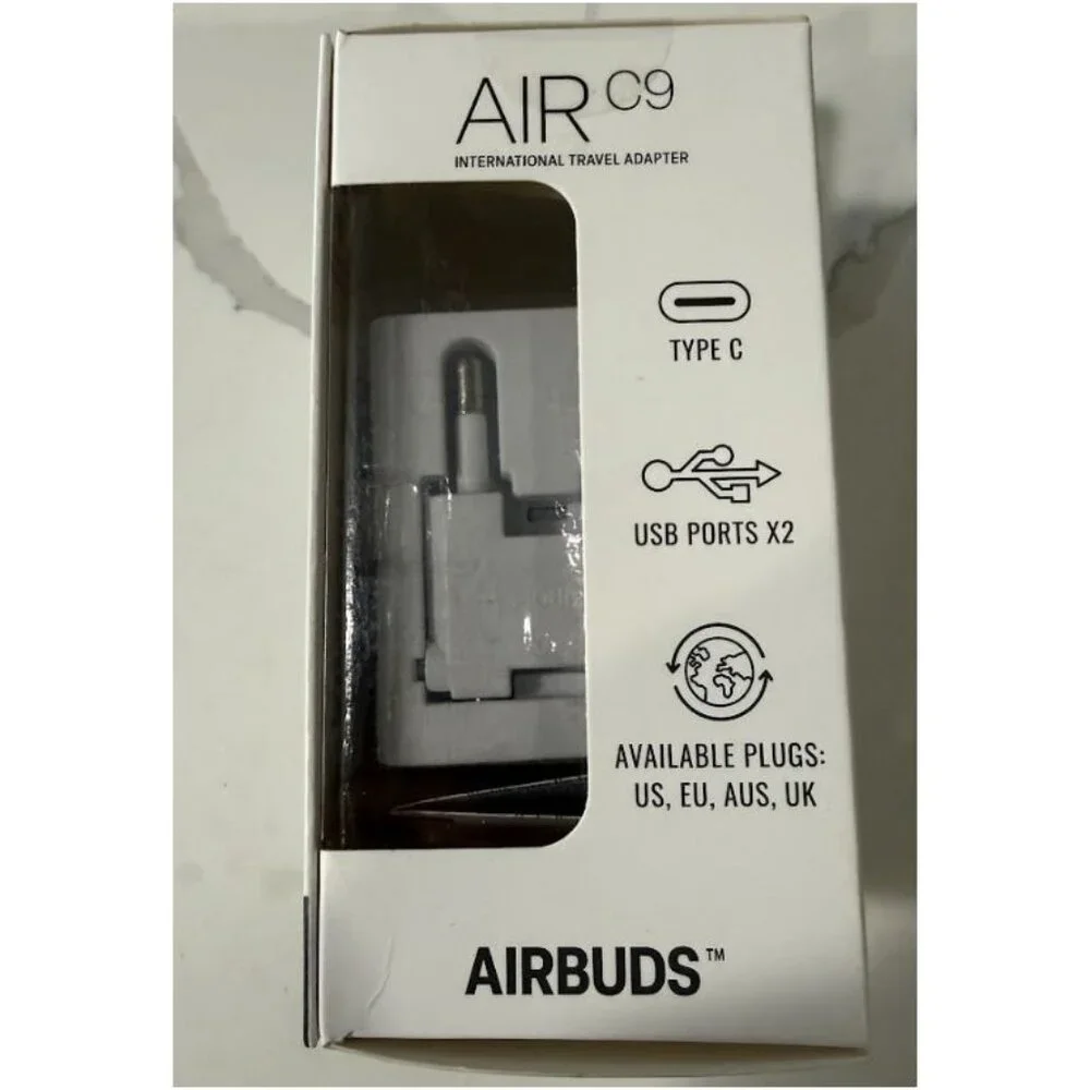 Airbuds Air C9 International Travel Adapter 3 Ports Type C + 2 USB Ports
